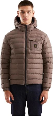 RefrigiWear Nylon Donzen Jas met Capuchon - Heren - Gewatteerde jassen - Beige - M - Nylon - Jassen