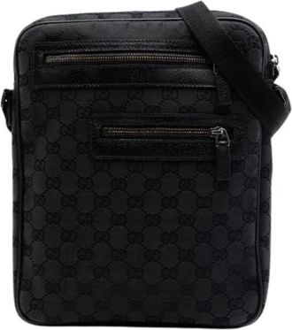 Gucci Pre-owned Cross Body Bags, female, Black, Size: ONE SIZE Pre-owned Canvas Crossbody Bag