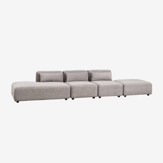 Sklum Sof&aacute; Modular De 3 Piezas Con Div&aacute;n Izquierdo Y Puff Fogler Sklum