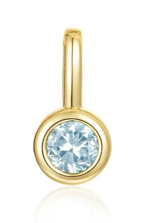 Lafonn Bezel Birthstone Charm Pendant in March - Aqua at Nordstrom