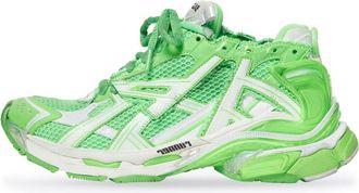 Balenciaga Runner Sneakers White Fluo Green Mesh and Nylon 677403W3RBM3590
