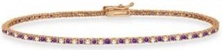 Allurez Alternating Diamond & Amethyst Eternity Bracelet 14K Rose Gold (0.82ct)