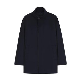 HUGO BOSS Coxtan 404 - Heren - Mantel - Blauw - XL - Wol - Jassen