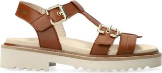 Mephisto Valny Platte Sandalen - Dames - Sandalen - Bruin - 35 EU - Leer - Schoenen