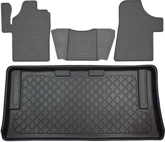 OEM Juego De Alfombrillas De Goma Para Mercedes Viano Van (5 Puertas) De Septiembre De 2003 A Mayo De 2014: Alfombrilla Para Coche + Alfombrilla Para Male