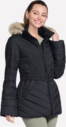 Skechers Winterjacke SKECHERS ON-THE-GO BELTED PARKA, Damen, Gr. XXL, schwarz, Obermaterial: 100% Polyester, Jacken Winterjacke