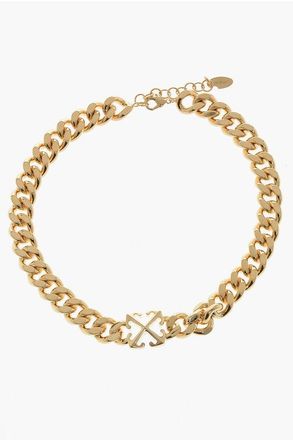 Off-white Gold-Tone Chain Necklace With Iconic Detail size One Size