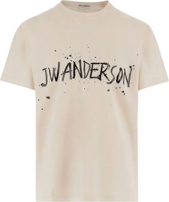 J.W.Anderson T-shirt met logoprint - Beige