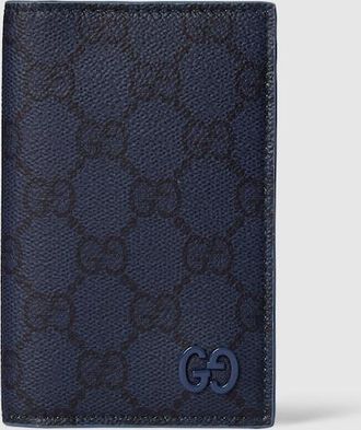 Gucci Bordeaux Interior GG Long Card Case, Black, GG Canvas