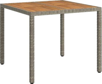 vidaXL Mesa De Jard&iacute;n Gris 90 X 90 X 75 Cm Rat&aacute;n Sint&eacute;tico Vidaxl