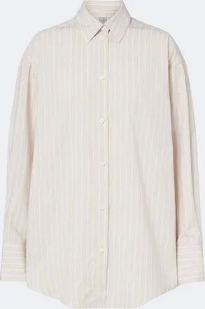 Toteme Striped oversized poplin shirt