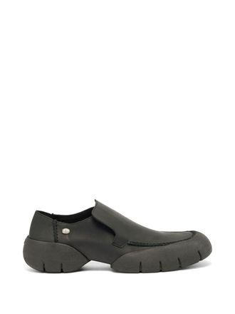 Diesel Slip-On Black Flat Shoes With Textured Sole