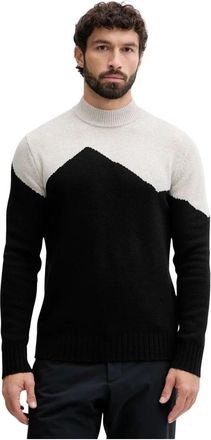 Emporio Armani Gebreide trui met patroon - Heren - Coltruien - Zwart - 2XL - Katoen - Truien & Vesten
