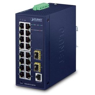 Planet Ip30 Industrial L2/l4 De 16 Puertos, Igs-4215-16t2s
