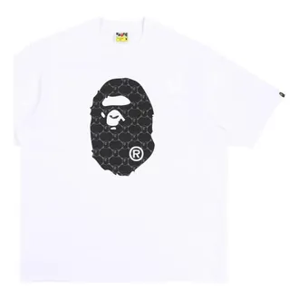 A Bathing Ape College Monogram Ape Head Relaxed Fit T-Shirt White 1L30-110-334-WHT