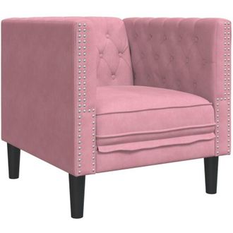 vidaXL Sill&oacute;n Chesterfield De Terciopelo Rosa Vidaxl