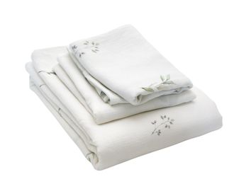 Schubiger M&ouml;bel Bettw&auml;sche Alva Weiss/gr&uuml;n