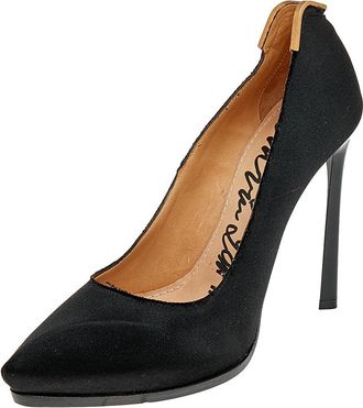 Lanvin Black Satin Pointed Toe Pumps
