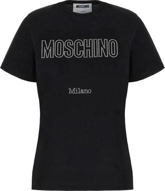 Moschino Bedrukt T-shirt van Zwaar Katoen - Dames - T-shirts - Zwart - XS - Katoen - Tops