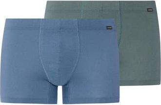 Hanro Cotton Essentials 2-Pack Cotton Boxer Briefs With Covered Waistband in Studio Green /Retro Blue at Nordstrom, Size Xx-Large