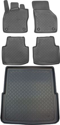 OEM Skoda Superb Iii Kombi Desde Septiembre De 2015. Juego De Alfombrillas Para Coche Y Maletero