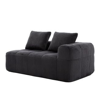 Urban Meuble Sill&oacute;n modular en pana gris con portavasos