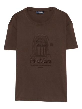 Max Mara embroidered-graphic T-shirt - Brown