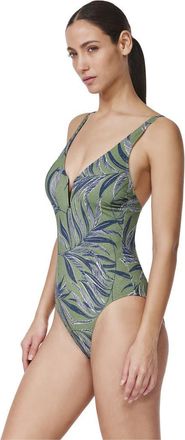 Gottex La Palm U-Wire One Piece in Dusk-Green at Nordstrom, Size 16