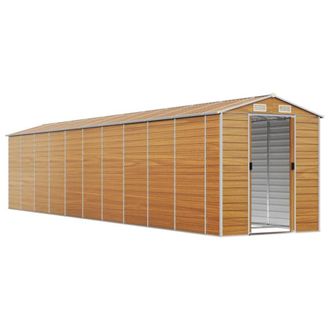 Berkfield Home Garden Shed Light Brown 191x895x198 cm Galvanised Steel | Size: 191 x 895 x 198 cm