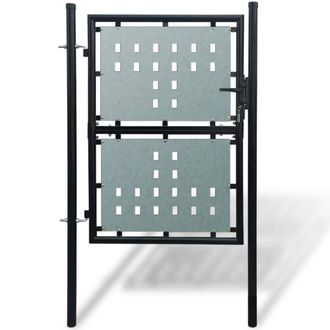 Berkfield Home Black Single Door Fence Gate 100 x 175 cm