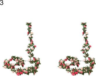 OEM Juego De 2 Piezas De Kinzd De Flores Artificiales De Rat&aacute;n, Peon&iacute;as, Ramos De Flores De Ray&oacute;n, Coronas Festivas Para Bodas Y Fiestas, Y Vallas