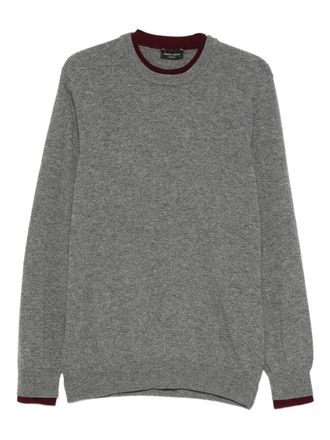Roberto Collina Wool Crewneck Sweater With Contrasting Trim