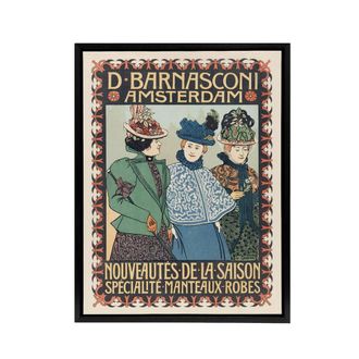 Artery8 Barnasconi Clothes Advert Framed Canvas Wall Art Print Georg van Caspel | Size: W24 x H32
