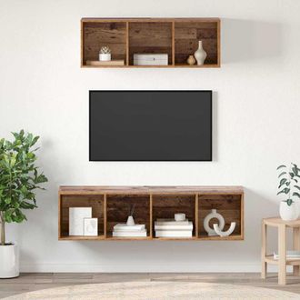 vidaXL Set Di Mobili Tv 2 Pcs Legno Vecchio 37 X 37 X 142.5 Cm - Vidaxl