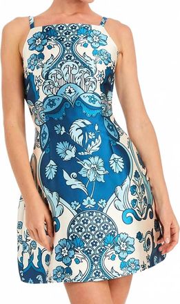 Mestiza New York Aniston Mini Dress In Jardin Bleu