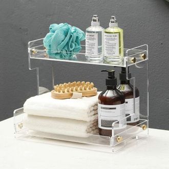 OEM Estante De Ba&ntilde;o De 2 Niveles, Organizador De Maquillaje, Estante De Ducha, Organizador De Encimera De Acr&iacute;lico Para Champ&uacute;s Y Geles