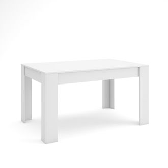 Skraut Home Skraut Home - Mesa Comedor, Mesa Fija Cocina Y Sal&oacute;n, 140x90x76 Cm, Para 6 Comensales, Muebles Comedor, Estilo Moderno, Blanco