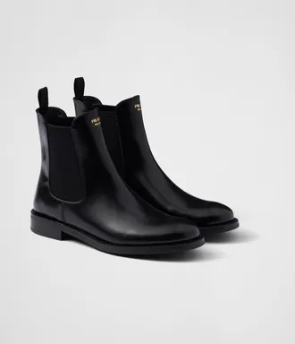 Prada Brushed leather ankle boots