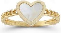 Ember Fine Jewelry Heart Chain Ring in Gold/White at Nordstrom Rack, Size 7