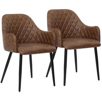 Songmics Silla de comedor de 54 x 57 x 79,5 cm de color marr&oacute;n