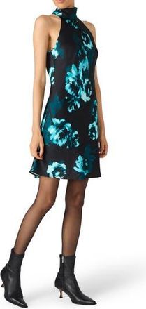 Steve Madden Lara Floral Print Mini Halter Dress in Deco Rose at Nordstrom Rack, Size X-Small