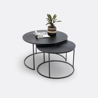 La Redoute Interieurs Set van 2 lage mimi tafels in staalmetaal, Jalia