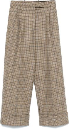 Thom Browne broek met hoge taille en dubbele plooi in Gunclub Check Cheviot Tweed