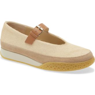 4CCCCees Bubble Pompa Genuine Calf Hair Mary Jane Sneaker in Sand at Nordstrom, Size 8.5Us