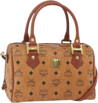 MCM Pre-owned Handbags, female, Brown, Size: ONE SIZE Pre-owned Boston Bag