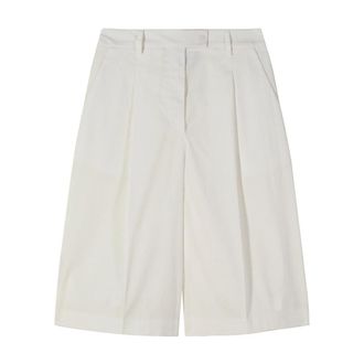 Patrizia Pepe Patrizia Pepe, Casual Shorts, female, White, Size: XL Pleated Bermuda Shorts