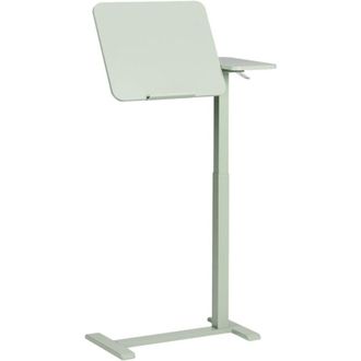 Beliani Scrivania per laptop in piedi regolabile manualmente telaio in acciaio verde chiaro 70 x 40 cm Schola