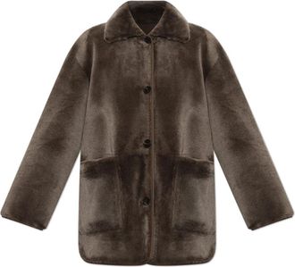 Arma Nicola Reversible Shearling Coat - Dames - Leren en Su&egrave;de Jassen - Bruin - S - Leer - Jassen