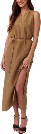 Bella Dahl Sleeveless Belted Linen-Blend Maxi Dress