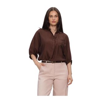 Minus Overhemden, Dames, Bruin, S, Linnen, Msbarbara Blouse